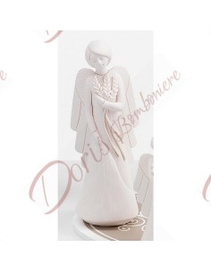 White resin angel with spike decoration h 18 cm with gift box