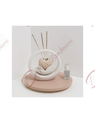 BROWN HEART PERFUME DIFFUSER WITH CIRCLE + ESSENCE STICK INCLUDED