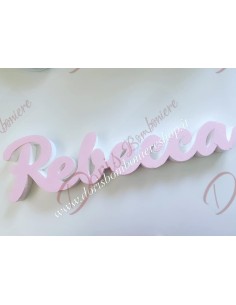 Name in polystyrene REBECCA pink color