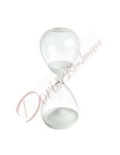 Bomboniera Clessidra in vetro Bomboniera Matrimonio Comunione Battesimo sabbia bianca altezza 12 cm in offerta 2