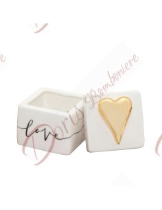 PRECIOUS BOX CM.6.5 H.7.5 with gold heart