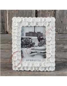 Bomboniera o idea regalo Cornice Margherite 20X26 cm in porcellana bianca D14231 Henriette Cornici e portafoto