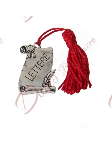 Application metal pendant graduation symbol on faculty parchment letters 4x3 cm