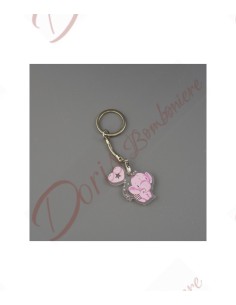 Favor Schlüsselanhänger rosa Elefant 4 cm