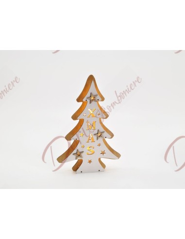 Wooden Christmas tree with led xmas Christmas decoration 20x30 cm