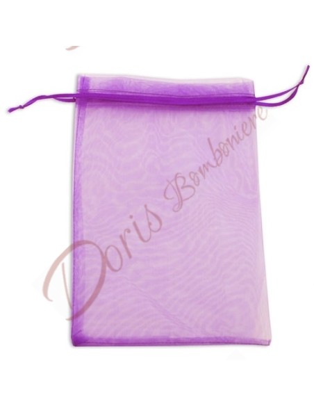 Sacchetto borsetta organza con tirante disponibile argento, lilla, oro e nero 24x18 cm Sacchetto borsetta organza con tirante disponibile argento, lilla, oro e nero 24x18 cm