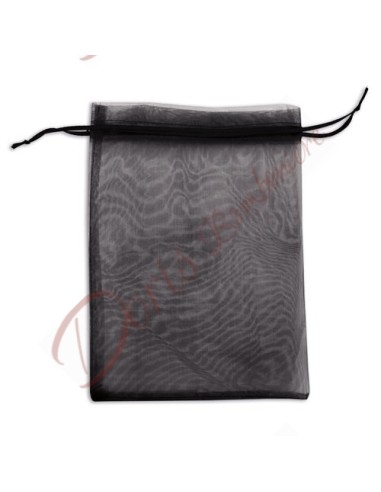 Sacchetto borsetta organza con tirante disponibile argento, lilla, oro e nero 24x18 cm