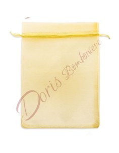 Organza-Handtasche mit Bindeband in Flieder, Gold und Schwarz erhältlich 11x17,5 cm