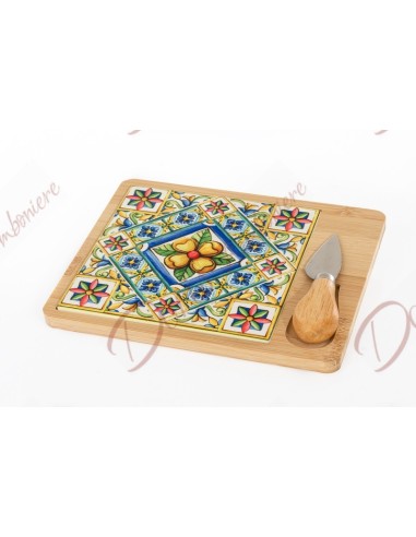 Favor nützliches solidarisches Schneidebrett mit Messer Cuorematto 21x17 cm Mediterrane Linie