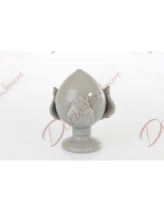 Bomboniera regalo pumo pugliese colore GRIGIO in porcellana altezza 12 cm DA040 Amici idi Cuorematto Matrimonio