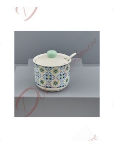 Bomboniera utile zuccheriera in ceramica con cucchiaino stile retrò cm 9.5x9.5x9.6 1217021 Altri Marchi Bomboniere Matrimonio