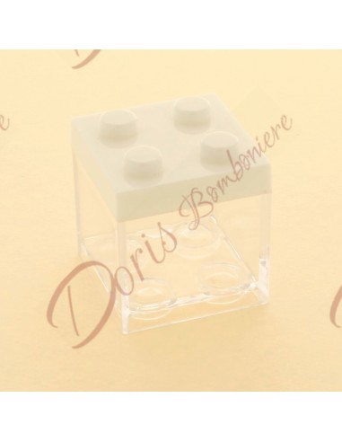 Cubo in plexiglass lego 5x5x5 BIANCO Cubo in plexiglass lego 5x5x5 BIANCO